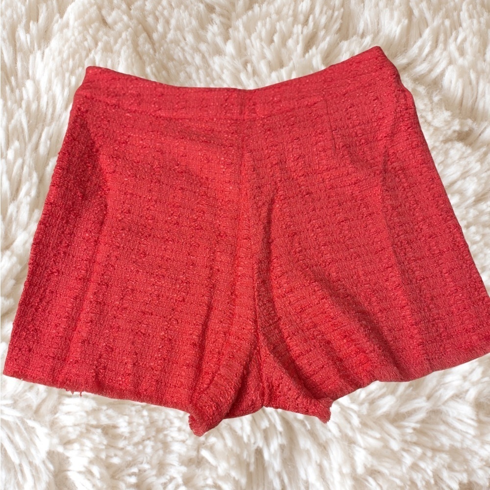 Zara Red Tweed Women's Skorts - Picture 3 of 5
